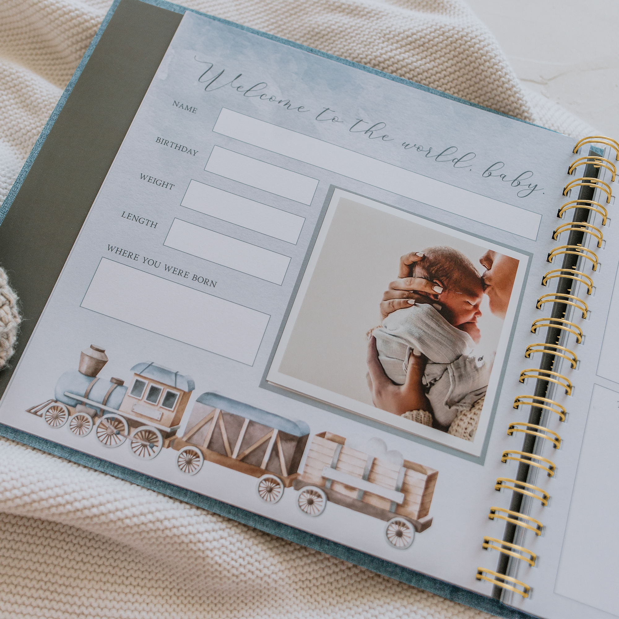 (COMING SOON) Finn Blue - Baby Memory Book - Peachly Australia