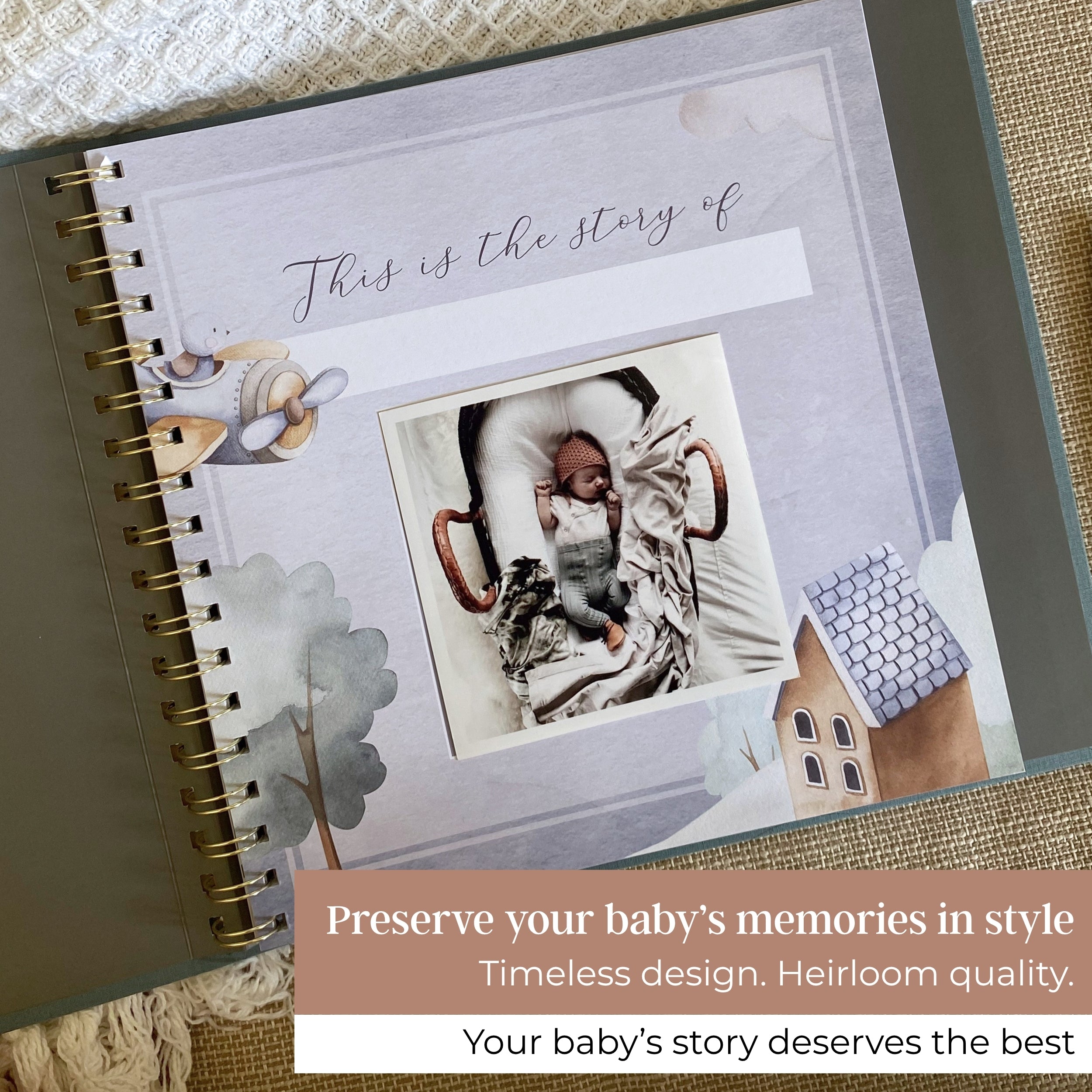 (COMING SOON) Finn Blue - Baby Memory Book - Peachly Australia