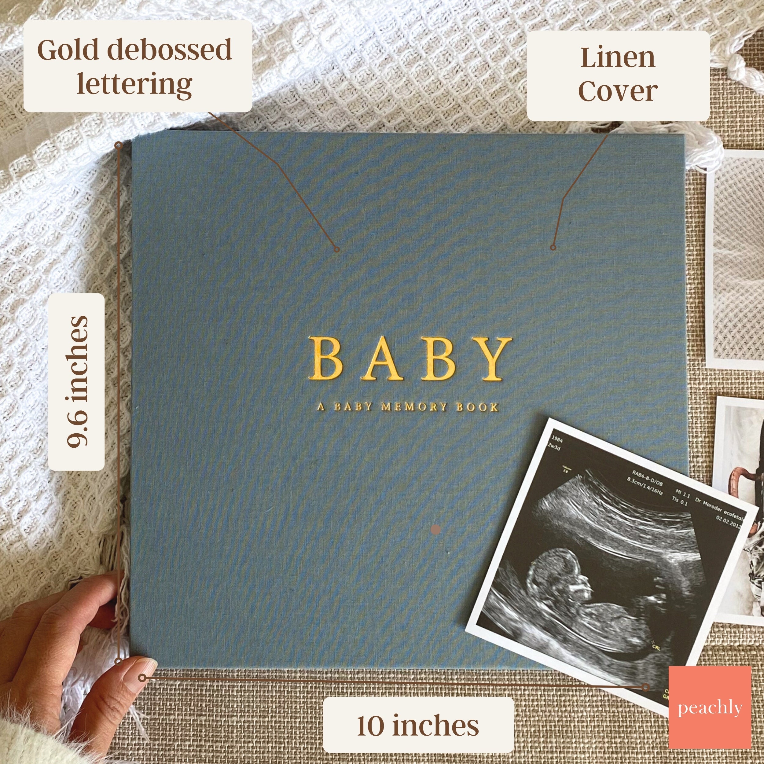 (COMING SOON) Finn Blue - Baby Memory Book - Peachly Australia