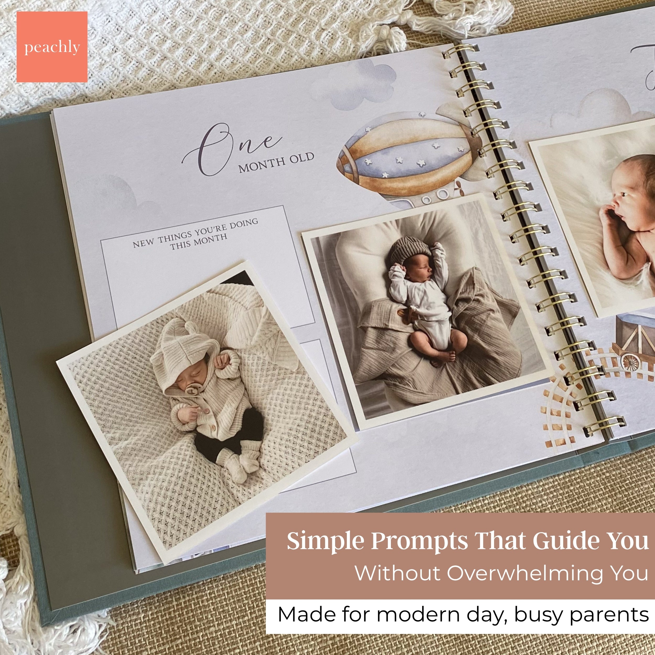 (COMING SOON) Finn Blue - Baby Memory Book - Peachly Australia