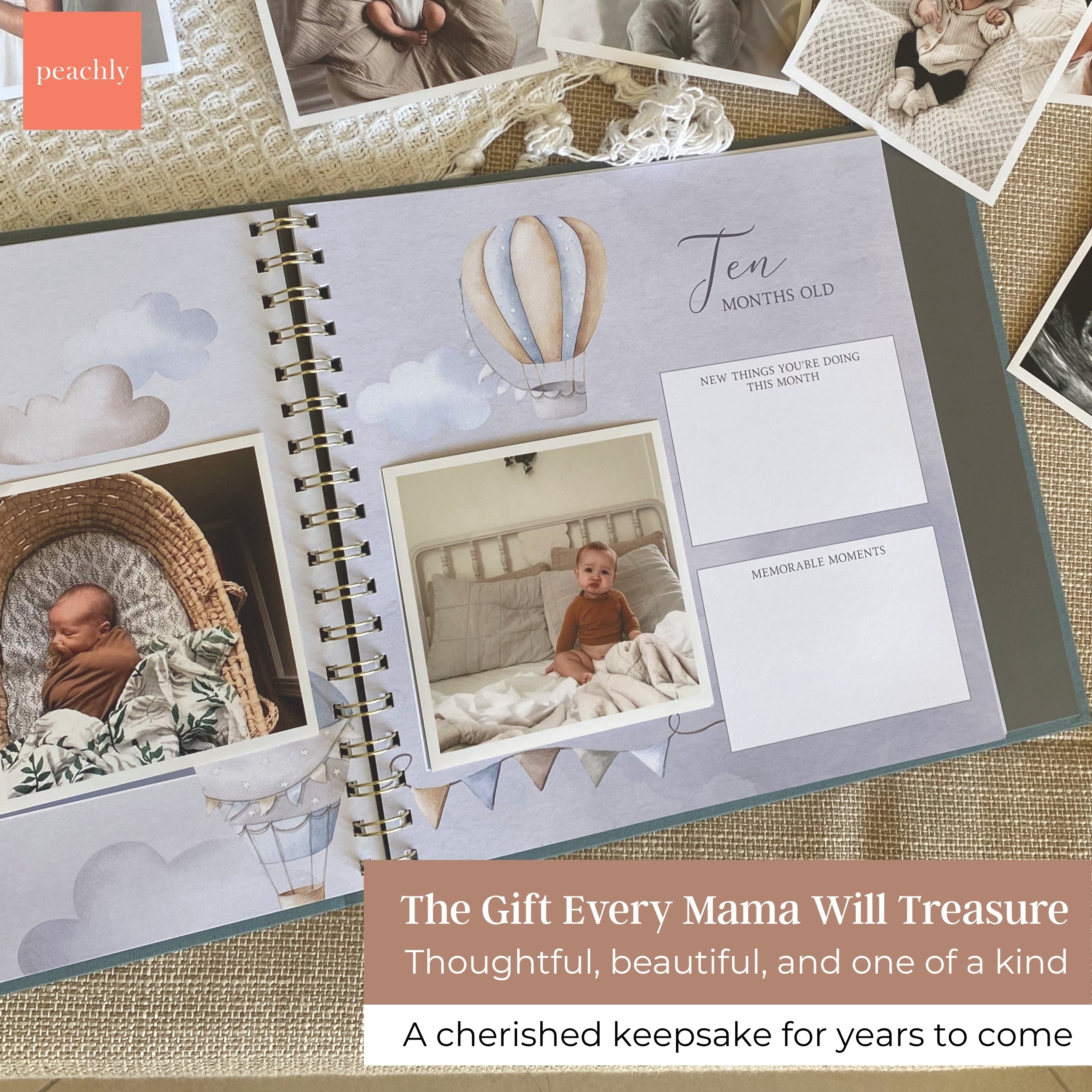 (COMING SOON) Finn Blue - Baby Memory Book - Peachly Australia