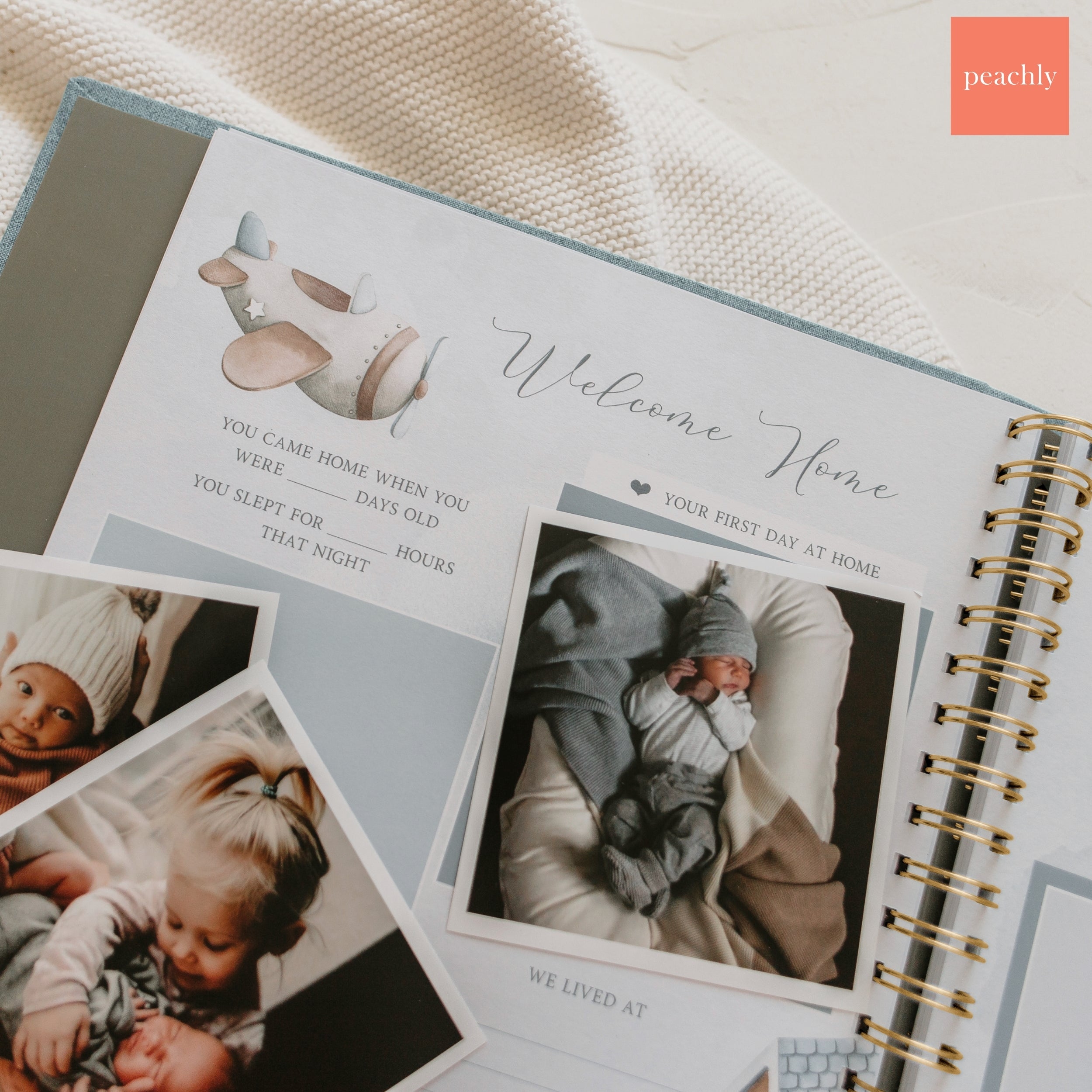 (COMING SOON) Finn Blue - Baby Memory Book - Peachly Australia