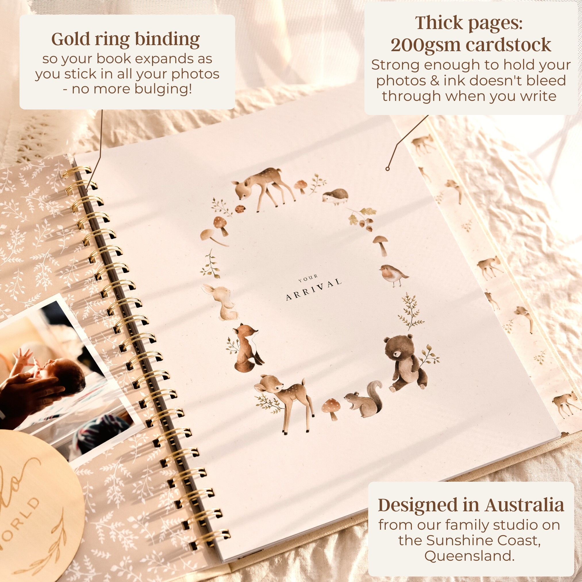 Forest - Baby Memory Book - Peachly Australia