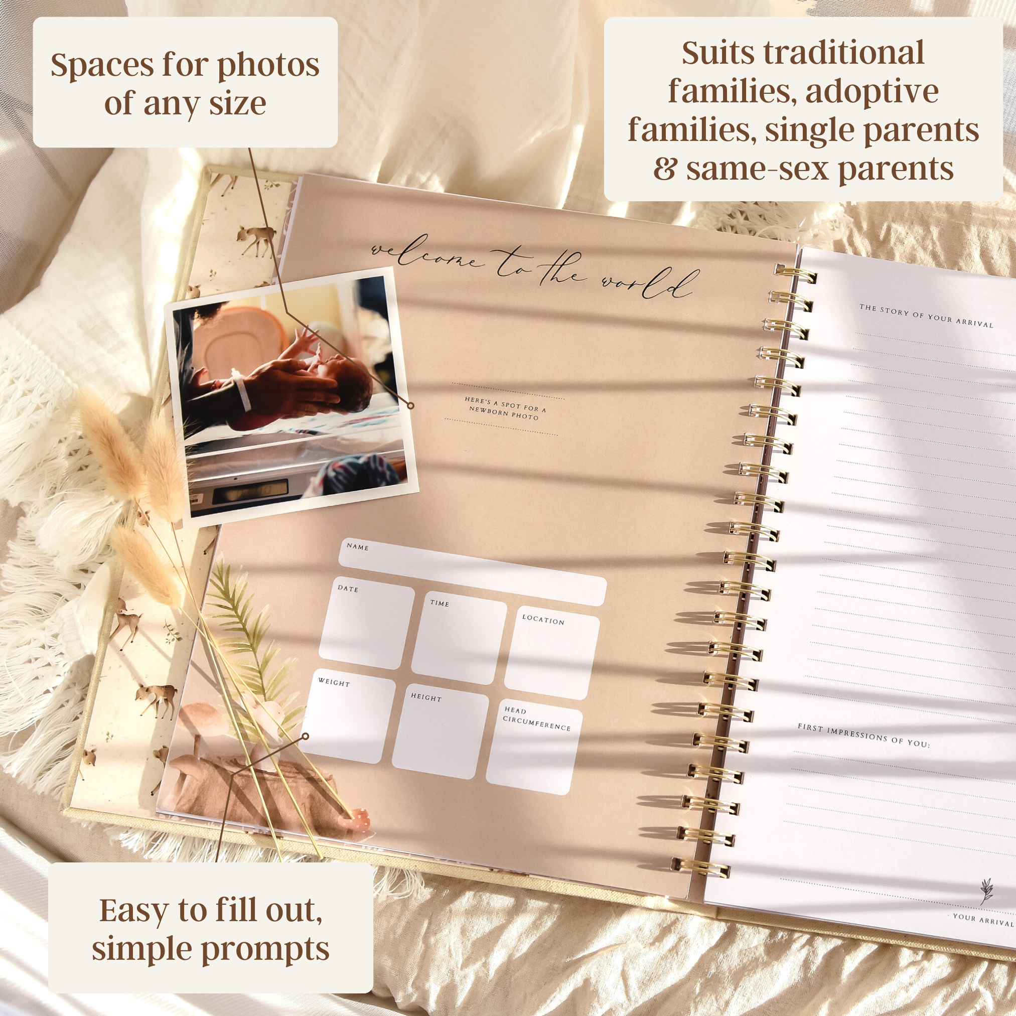 Forest - Baby Memory Book - Peachly Australia