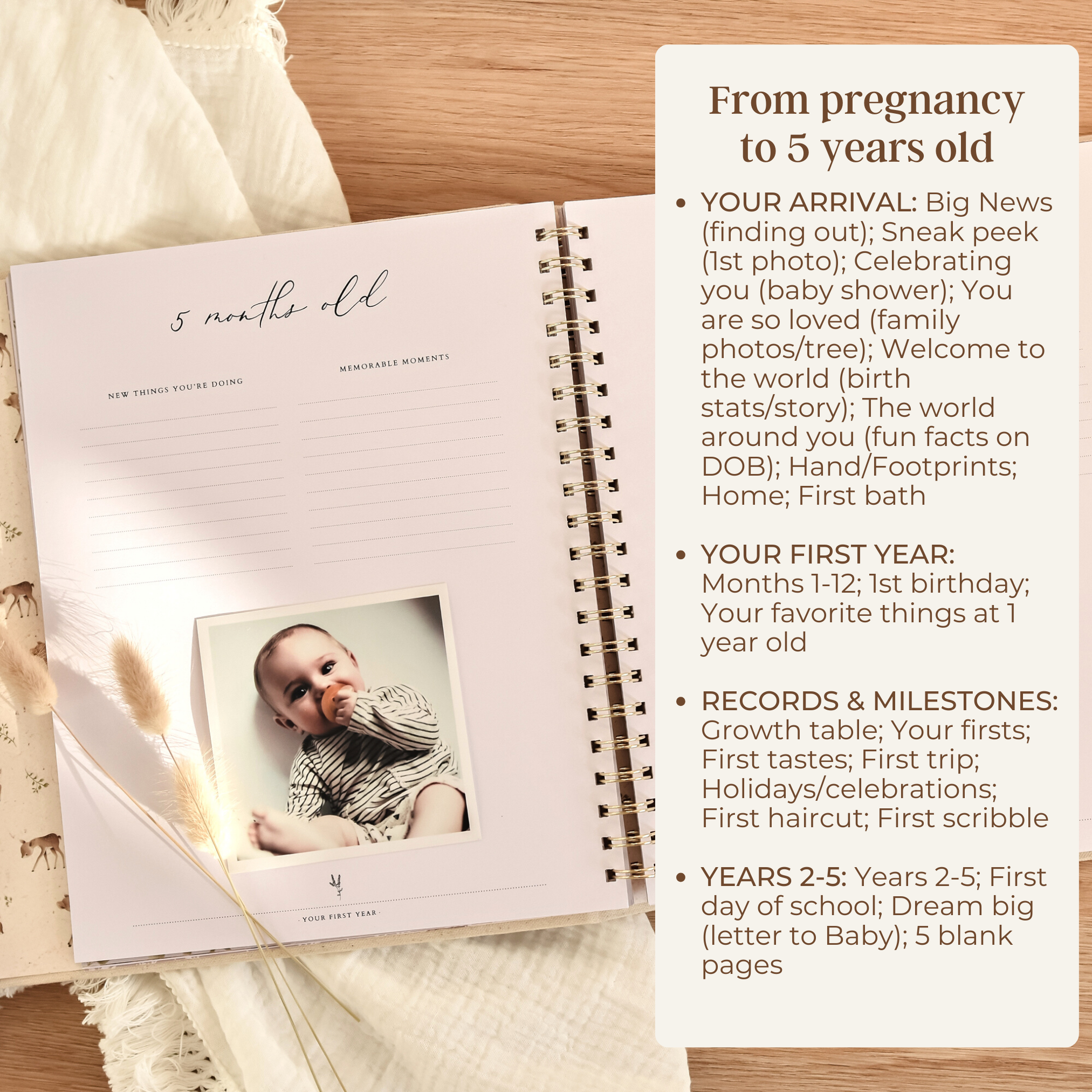 Forest - Baby Memory Book - Peachly Australia
