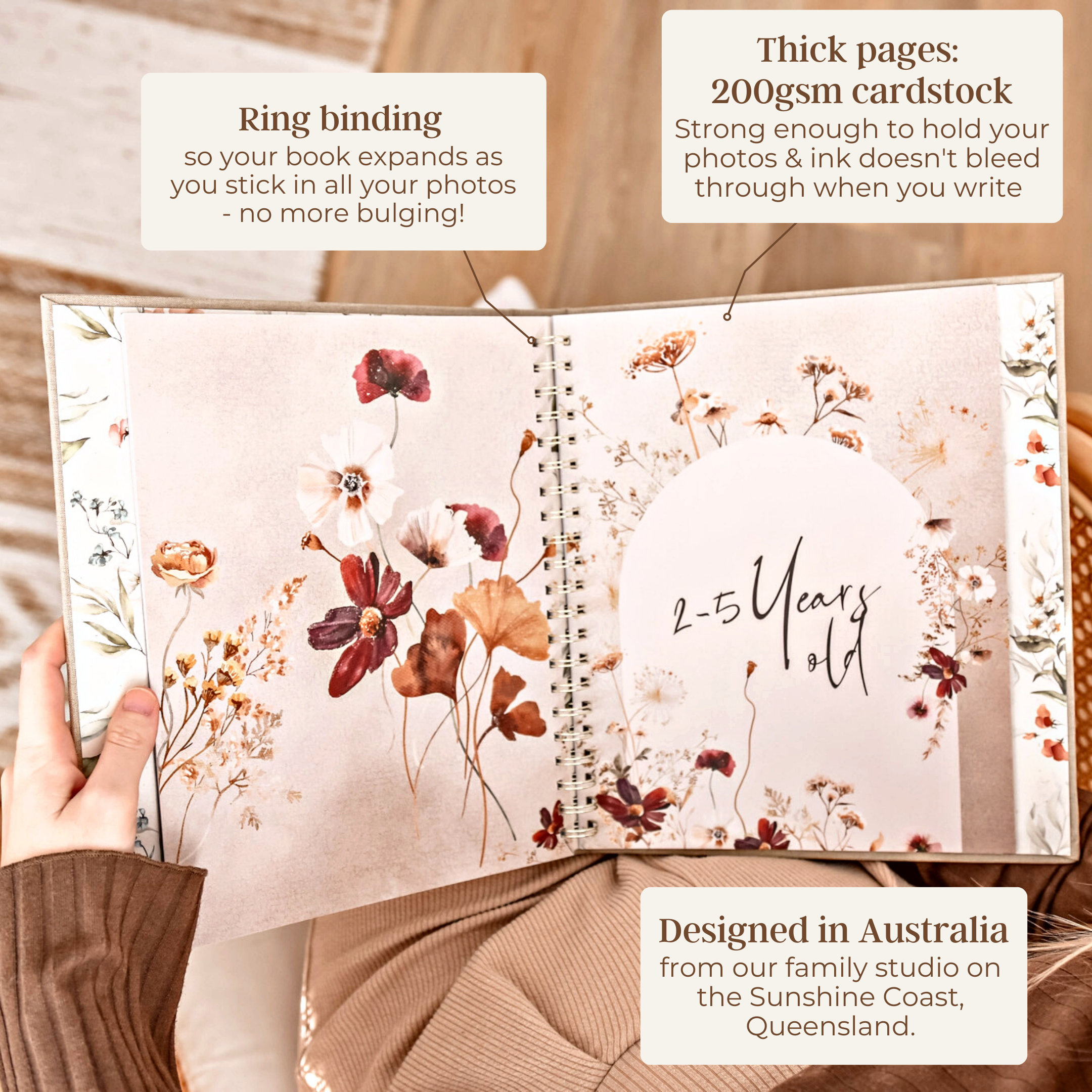 Fleur - Baby Record Book - Peachly Australia