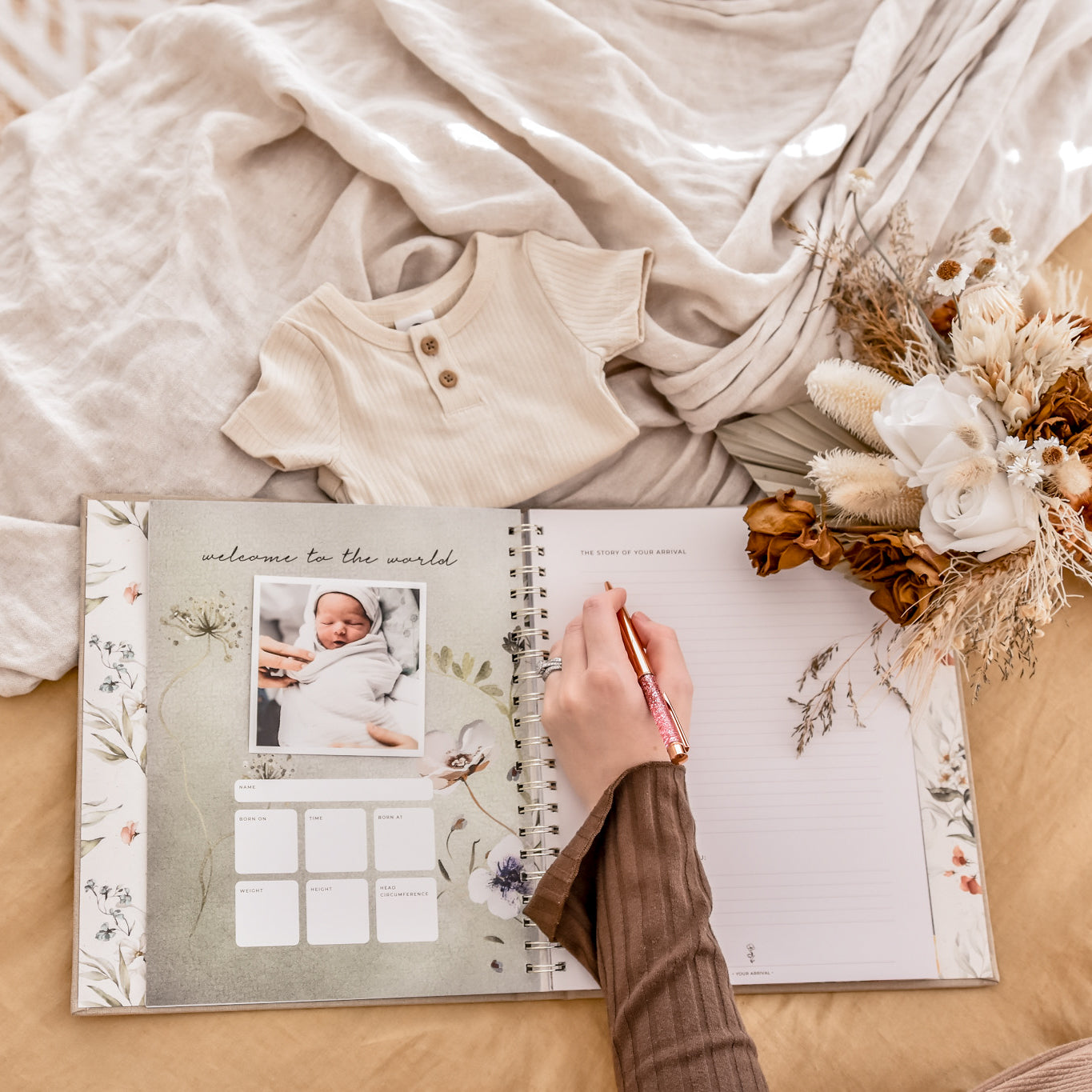 Fleur - Baby Record Book - Peachly Australia