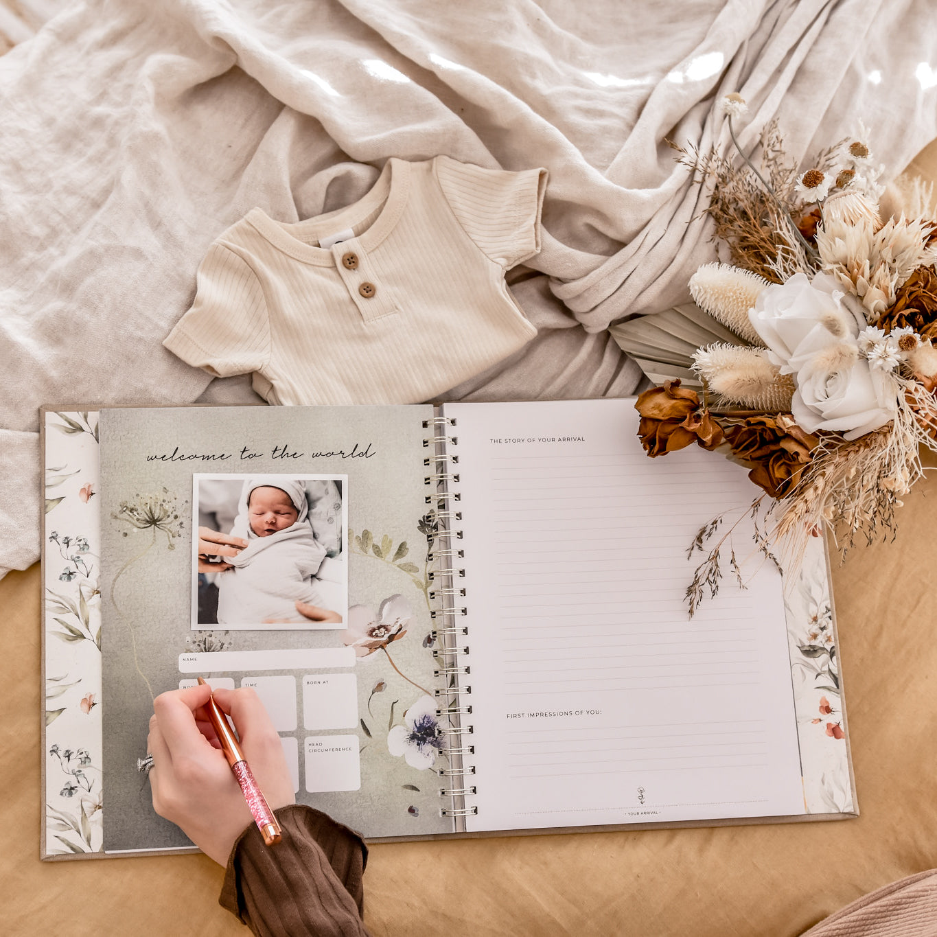 Fleur - Baby Record Book - Peachly Australia