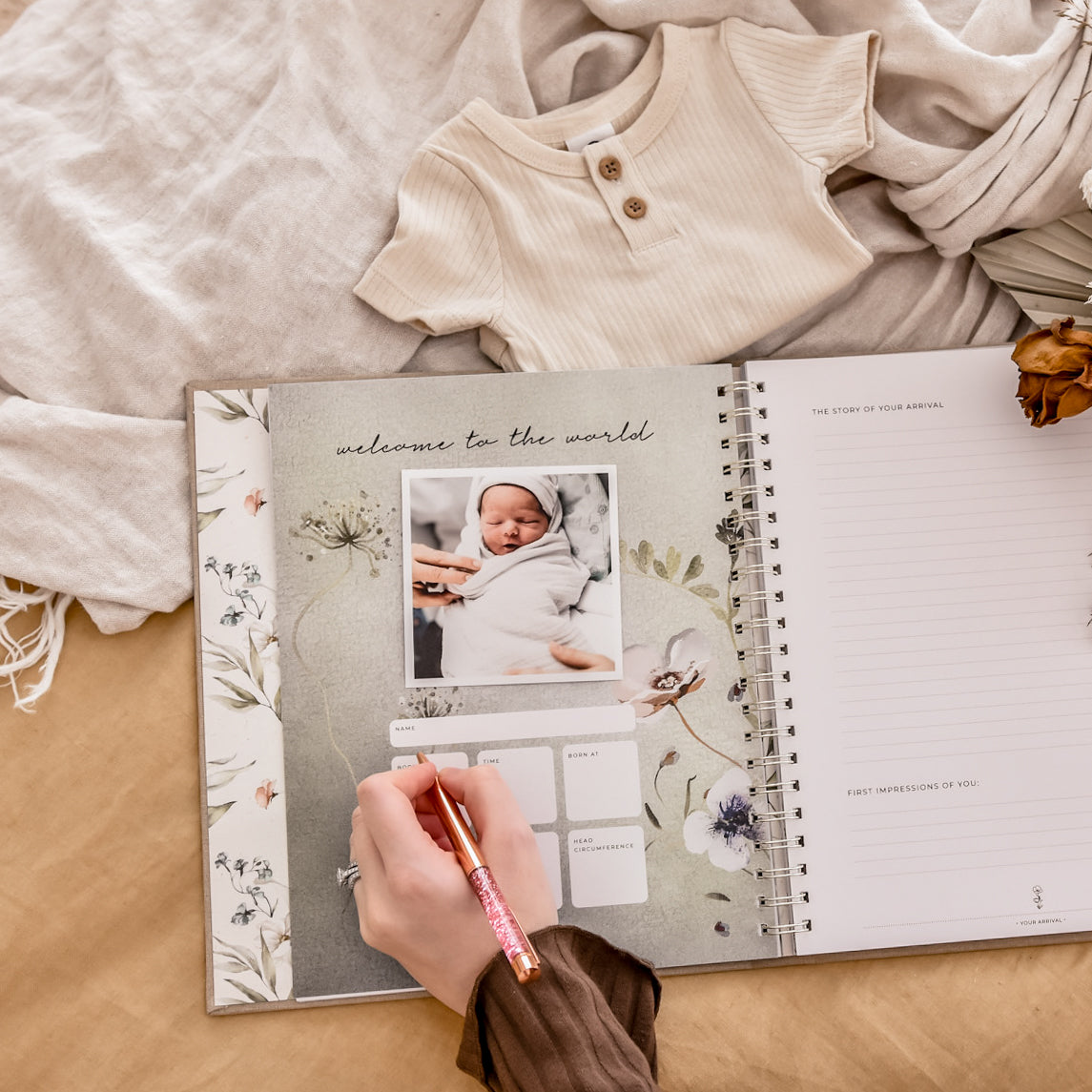 Fleur - Baby Record Book - Peachly Australia
