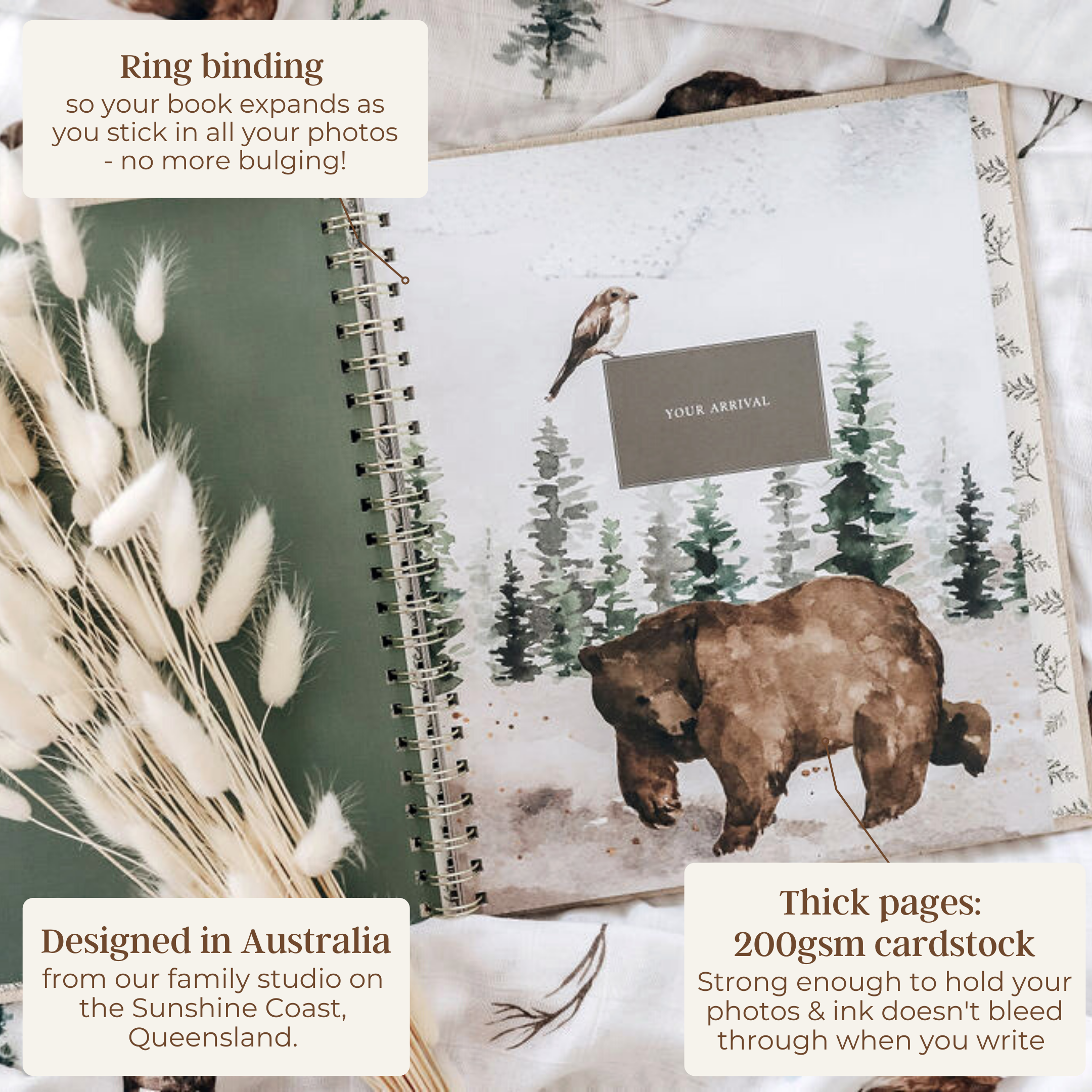 Wild - Baby Record Book - Peachly Australia