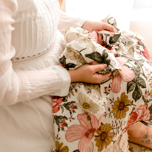 Vintage Floral - Bamboo Swaddle Wrap - Peachly Australia