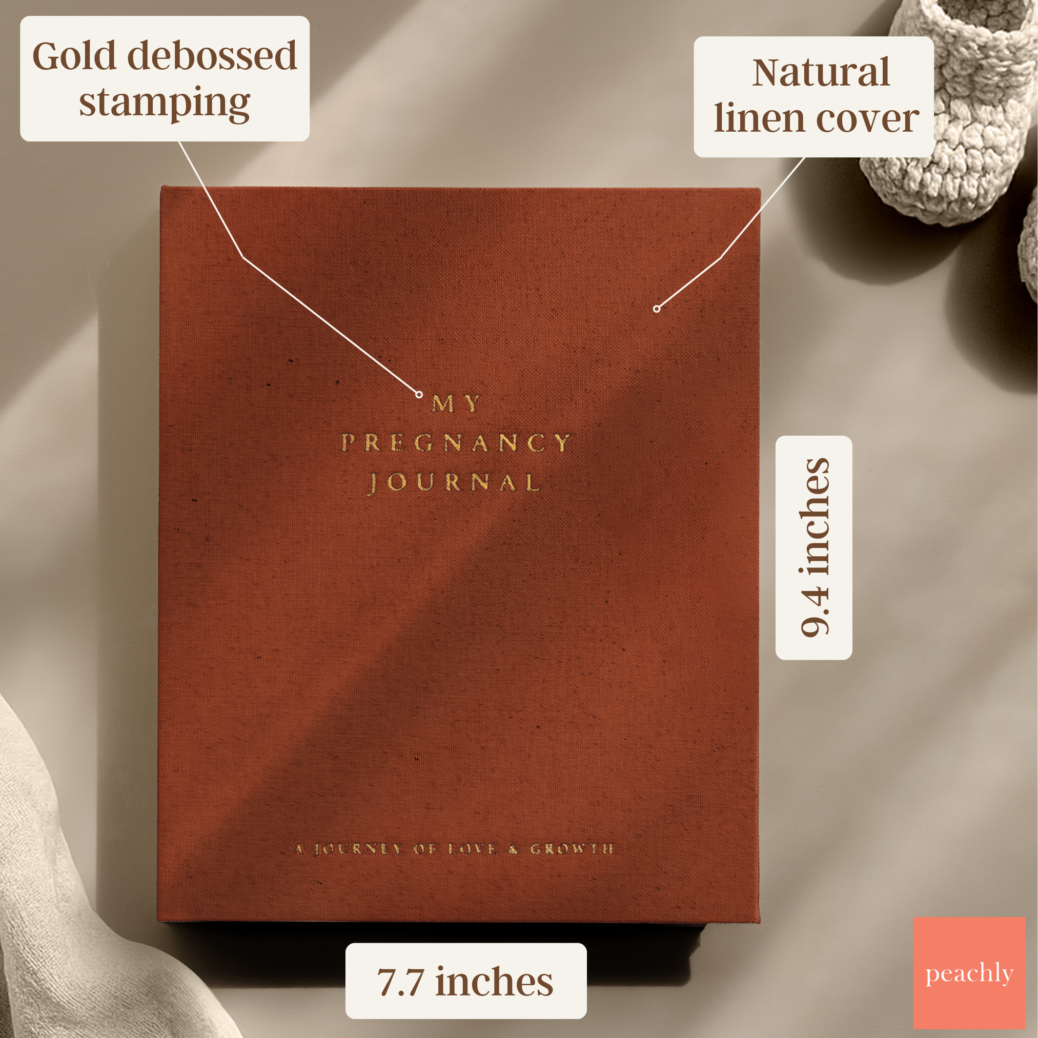 Audrey - Pregnancy Journal (Rust) - Peachly Australia