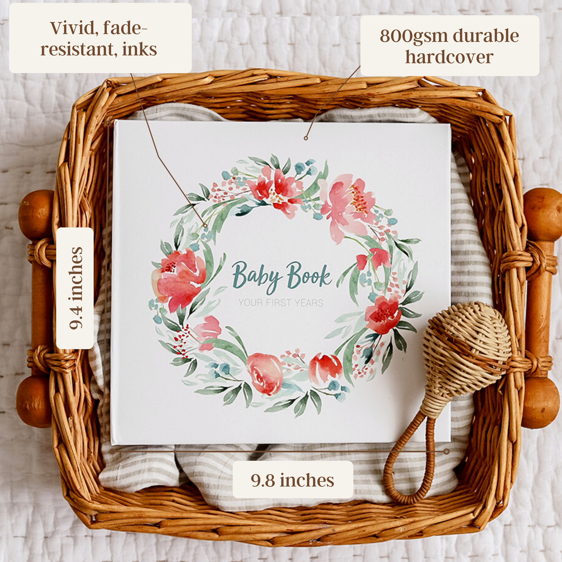 Bloom - Baby Record Book - Peachly Australia