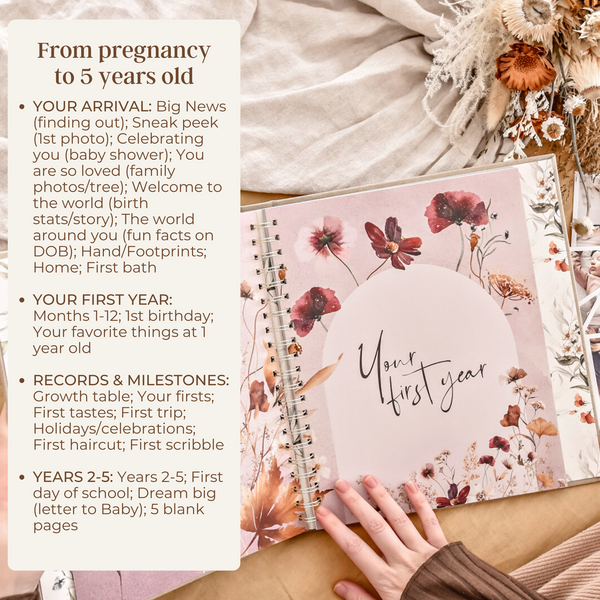 Fleur - Baby Record Book - Peachly Australia