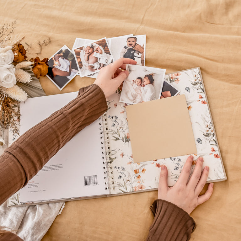 'Fleur' Floral Baby Record Book for Girls Peachly Peachly Australia