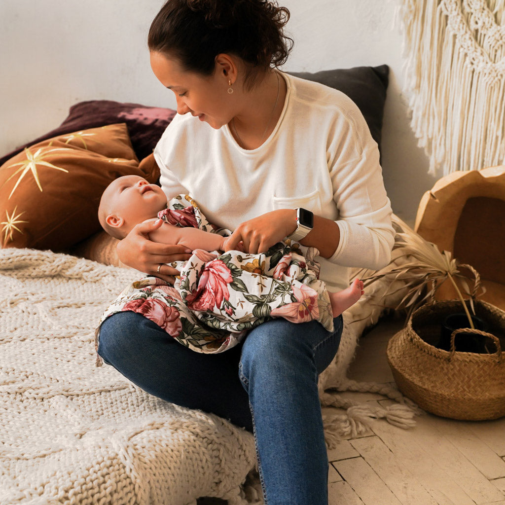 Vintage Floral - Bamboo Swaddle Wrap - Peachly Australia