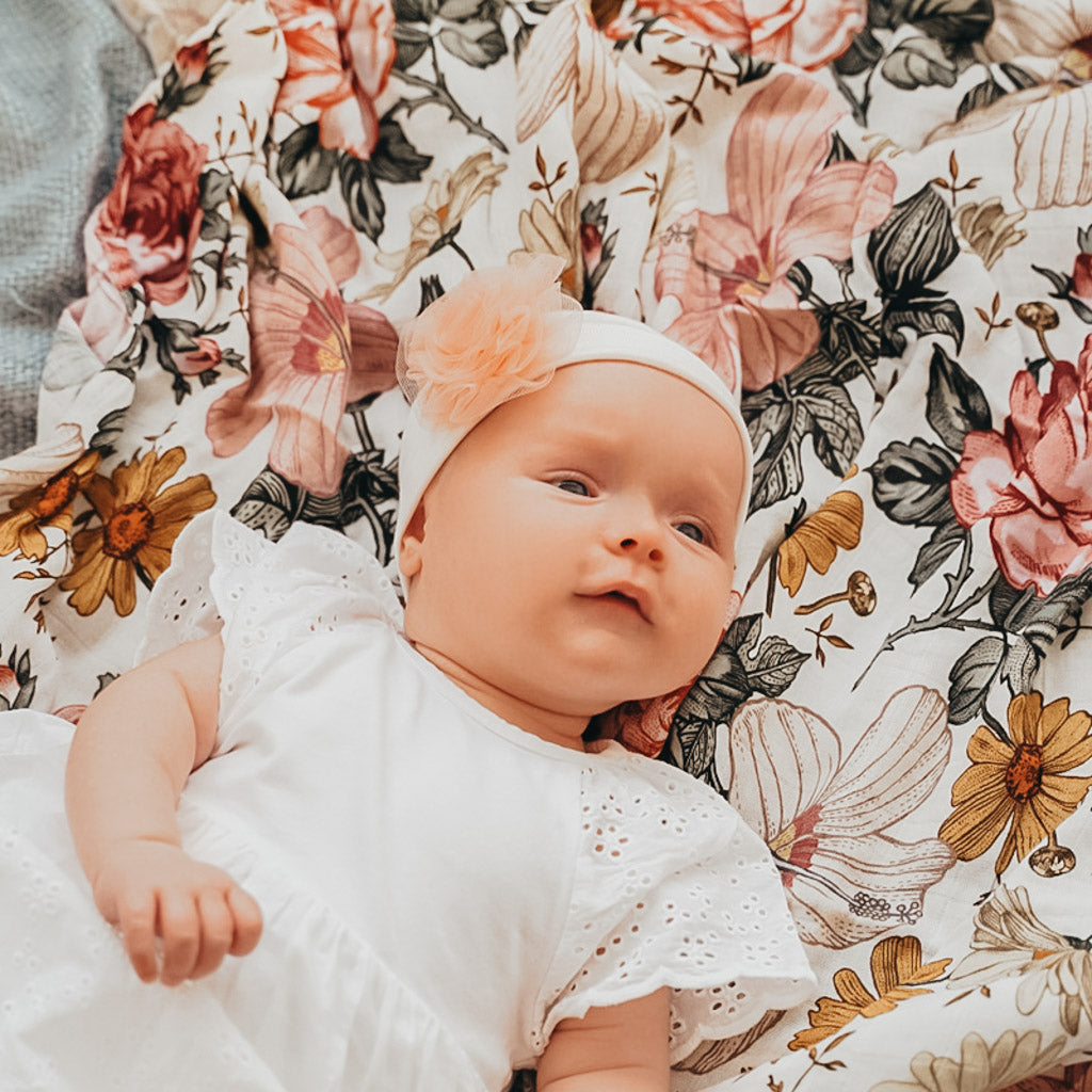 Vintage Floral - Bamboo Swaddle Wrap - Peachly Australia