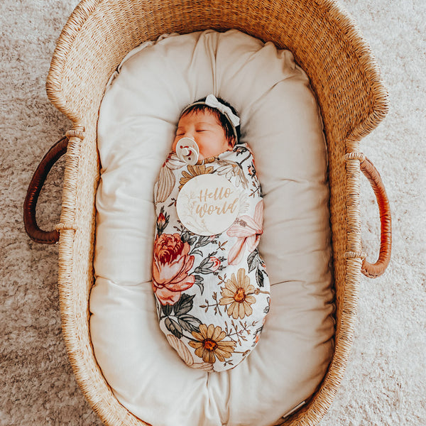 Vintage Floral - Bamboo Swaddle Wrap - Peachly Australia