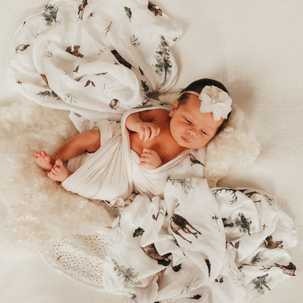 Woodland - Bamboo Swaddle Wrap - Peachly Australia