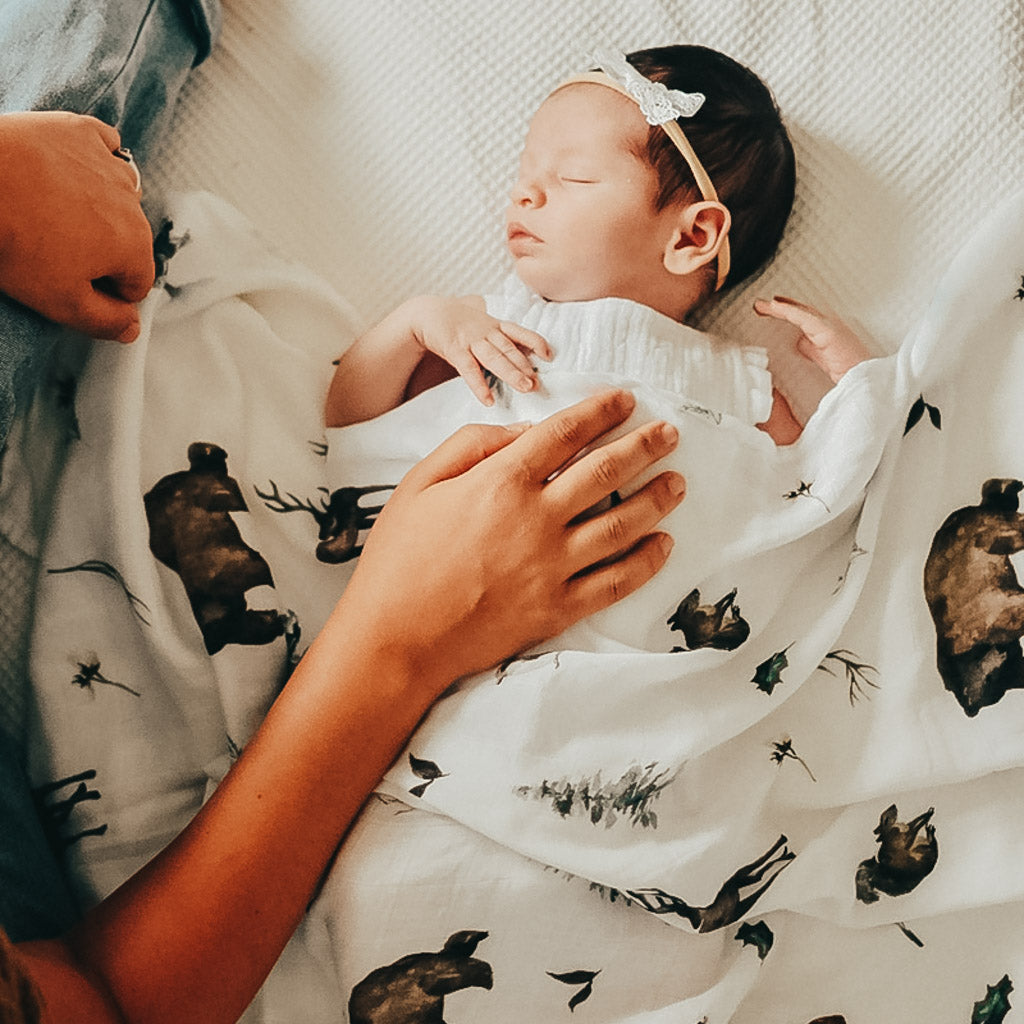 Woodland - Bamboo Swaddle Wrap - Peachly Australia