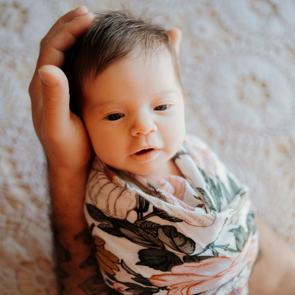 Vintage Floral - Bamboo Swaddle Wrap - Peachly Australia
