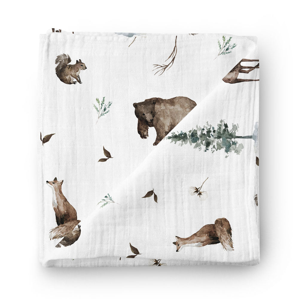 Woodland - Bamboo Swaddle Wrap - Peachly Australia
