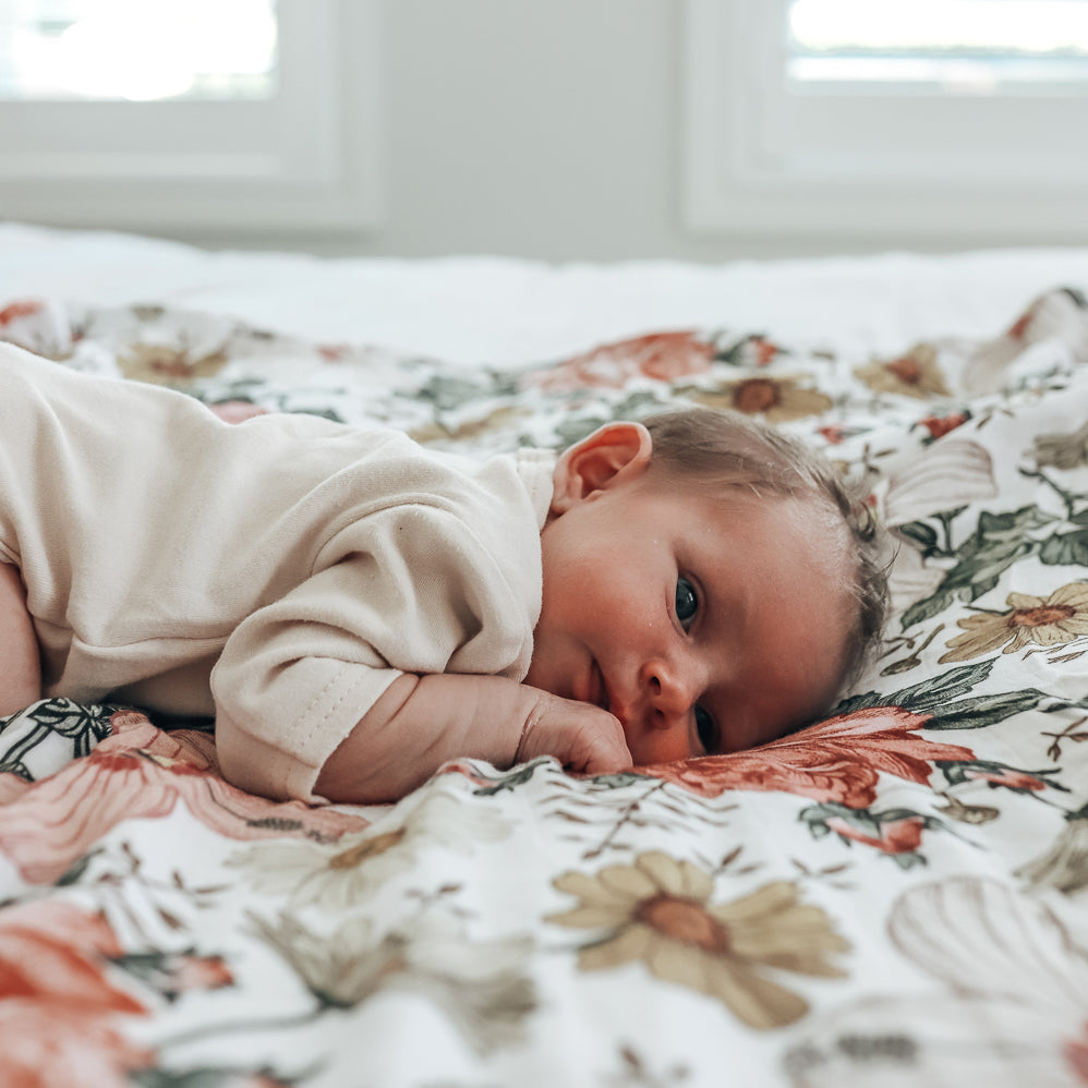 Vintage Floral - Bamboo Swaddle Wrap - Peachly Australia